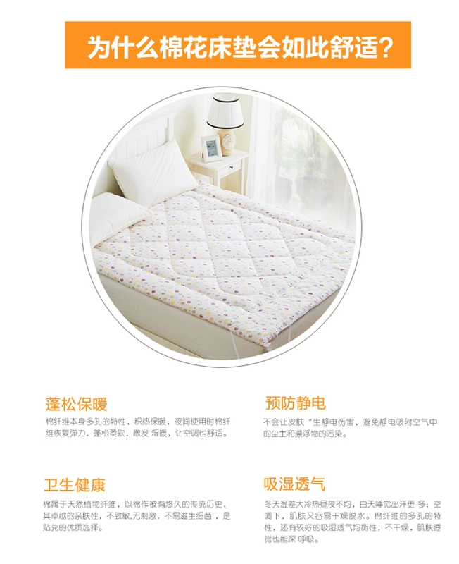 Tinh khiết bông nệm pad đơn chăn dày là cốt lõi nệm nệm pad giường bông custom-made ký túc xá sinh viên - Nệm