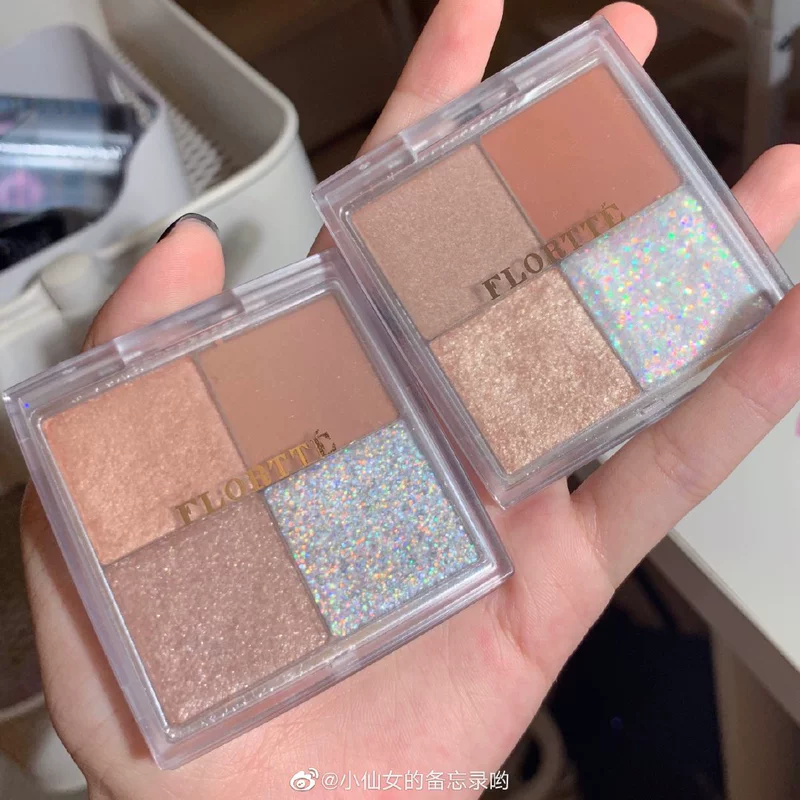 Màu sắc phù hợp với màu hoa Flortte Hoa bốn màu bóng mắt màu đất phù hợp với long lanh long lanh gel sequin lưới màu đỏ - Bóng mắt