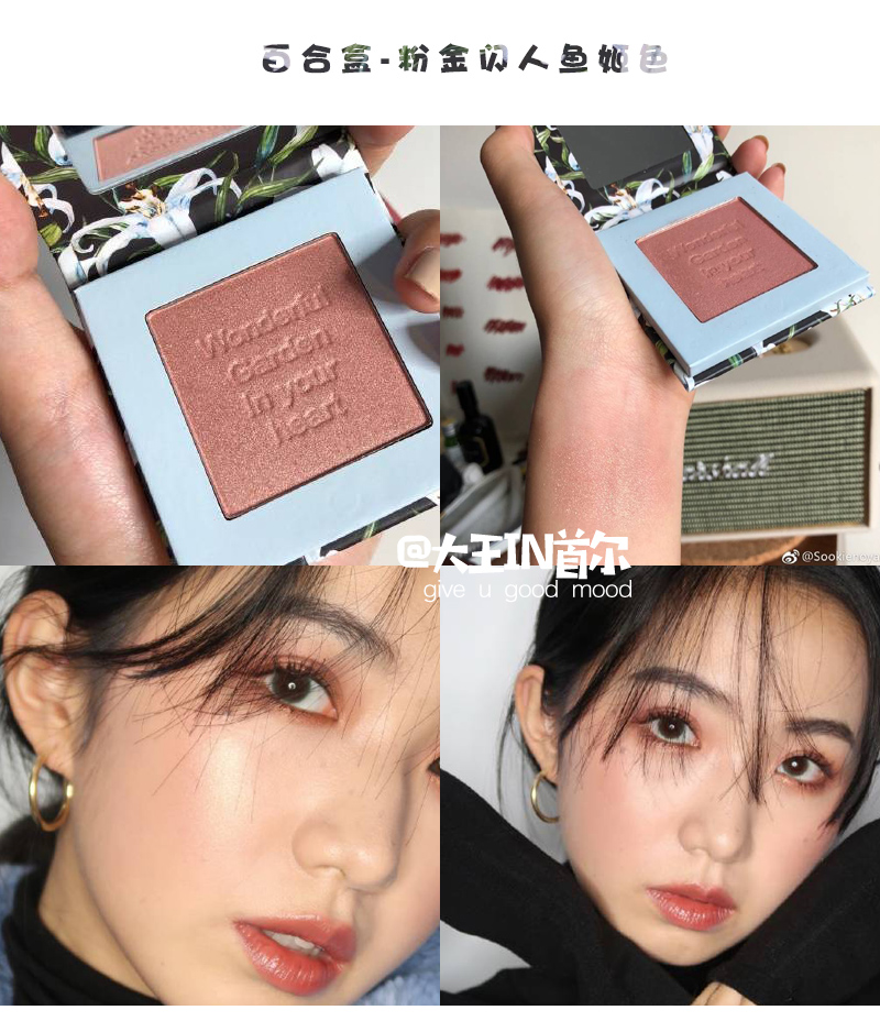 NyceMakeup văn học sơn dầu hộp hoa phấn má hồng kem làm sáng da trang điểm nude phấn má hồng không thấm nước lưới đỏ - Blush / Cochineal kem má