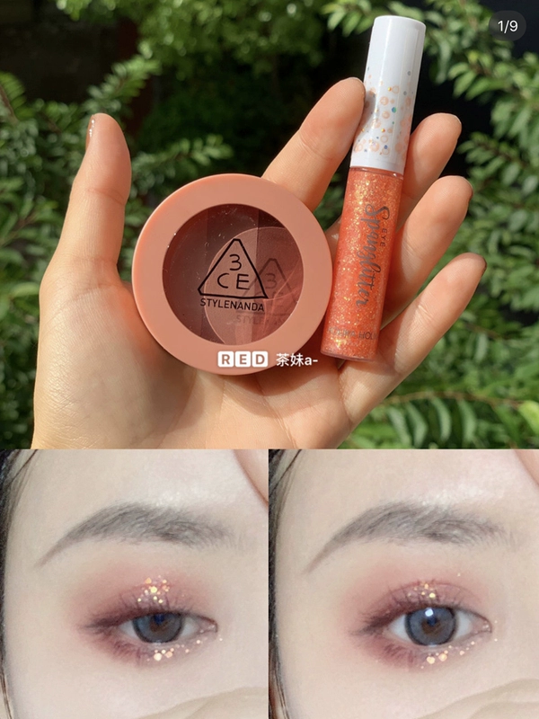 Cung cấp năng lượng cho những con tằm nói dối xinh đẹp để khóc nàng tiên cá Holika nhấp nháy ngọc trai lỏng bóng mắt nằm trên tằm pha lê kim cương lớn sequin - Bóng mắt bảng mắt 3ce 9 ô
