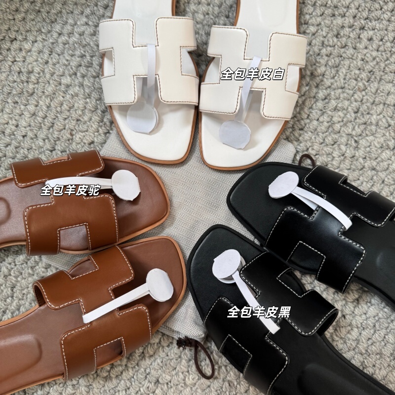 All-Inclusive Sheepskin Series ~ Women's Summer Outdoor Versatile Genuine Leather Flat Slippers for Travel, Beach, and Vacation