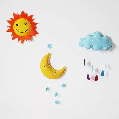 Wall decoration corridor sky hanging moon clouds star Christmas New Year's Day kindergarten decoration supplies new year