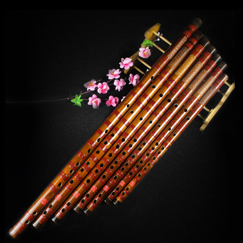 Positive Tone Hall Flute Musical Instrument Collection Whole iron core bamboo seven sets of handmade professional playing Flute Bamboo Flute