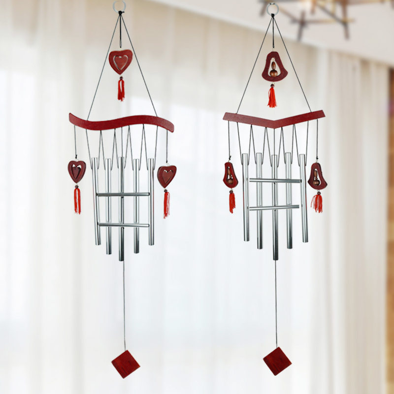 Mahogany wind chimes home creative decoration garden doors and windows pendant wind chimes to send classmates and friends birthday gifts living room
