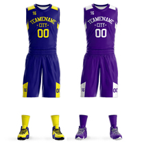 Basketball suit suit men custom basketball game jersey purple ball suit vest breathable group purchase free printed LOGO