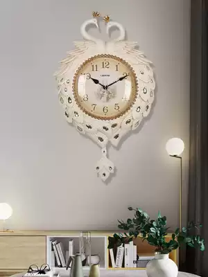 Lisheng Peacock European mute wall clock living room wall clock watch bedroom clock home fashion quartz clock