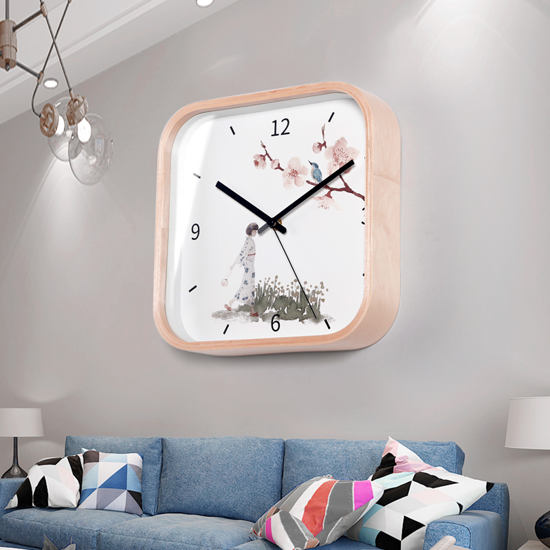 TQJ Silent Wall Clock Japanese Nordic Living Room Home Fashion Metal Clock Hanging Wall Modern Minimalist Quartz Clock Watch