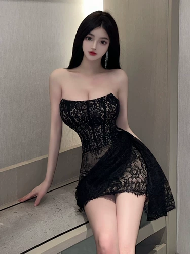 Модный сексуальный кружевной приталенный дизайнерский бюстгальтер-топ, платье, с акцентом на бедрах