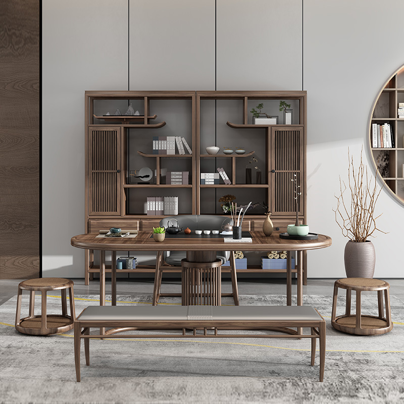 New Chinese Tea Table Chair Combined Zen tea room Balcony Day Style Teatai Outdoor Kongfu Tea Several Tea Tea Table Tea Table