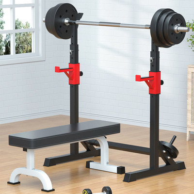 Split squat rack adjustable barbell rack weightlifting bed bench press rack home fitness equipment set dumbbell bench