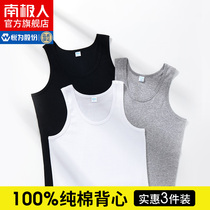 Antarctic mens vest mens pure cotton summer thin undershirt white base wear fitness hurdler old man shirt