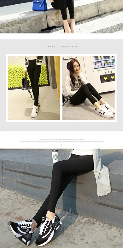 Quần legging nam cực mỏng phần mùa thu đen quần dài eo cao đã mỏng bên ngoài mặc quần quần bút chì HH shop đồ nữ