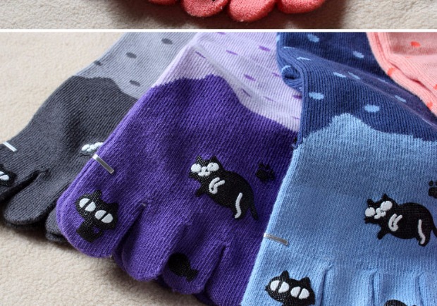 Mùa thu và mùa đông cô gái mới trong ống dễ thương cotton ấm năm ngón vớ cotton ngón chân phụ nữ đêm cú vớ nike chính hãng