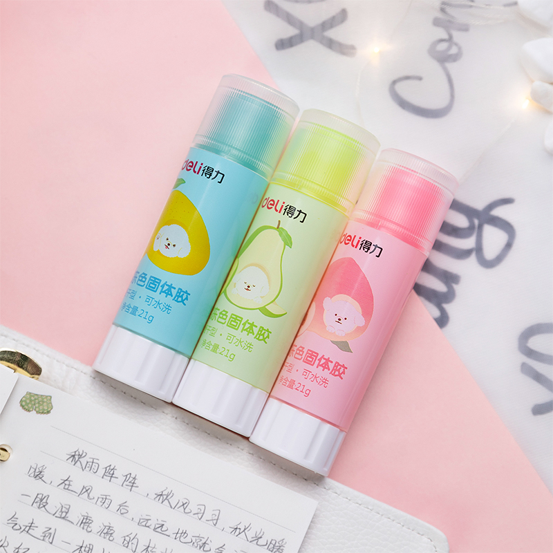 5 Mounted Right-hand Jelly Solid Glue Stick Candy Color Students with cute and transparent children Kindergarten handmade office with 21g large number stick glue high viscosity