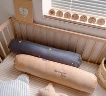ins pure cotton embroidery childrens baby bed pillow sleeping leg pillow pillow soothing round pillow removable and washable
