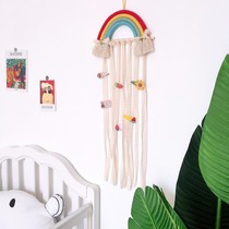 Nordic Ins Woven Rainbow Children Hairpin Hairdresden collection with wall-mounted headwear finishing with wall decoration hanging decoration