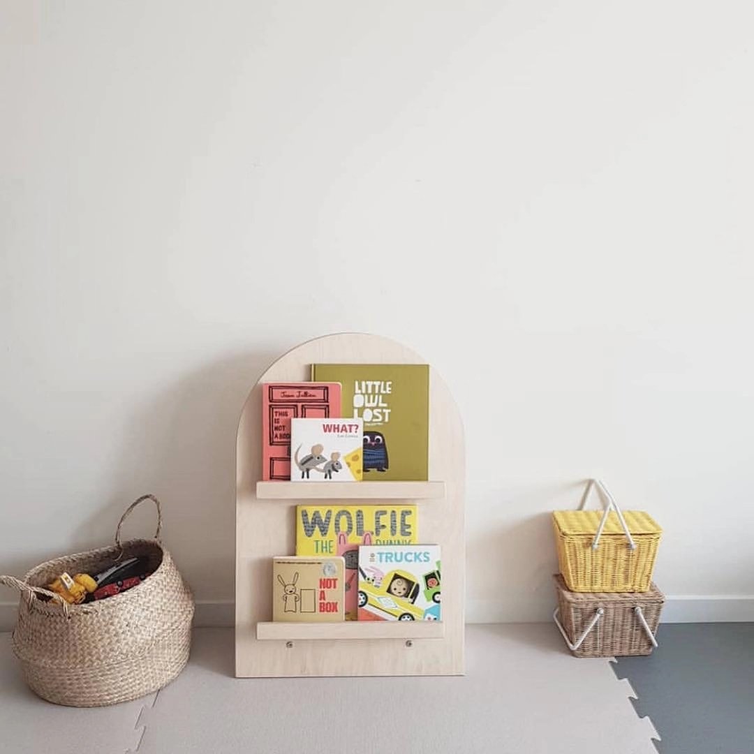 In Children's Book Creative Bookshelves for Kindergarten Solid Wood Collection Bookshelves for Kindergarten