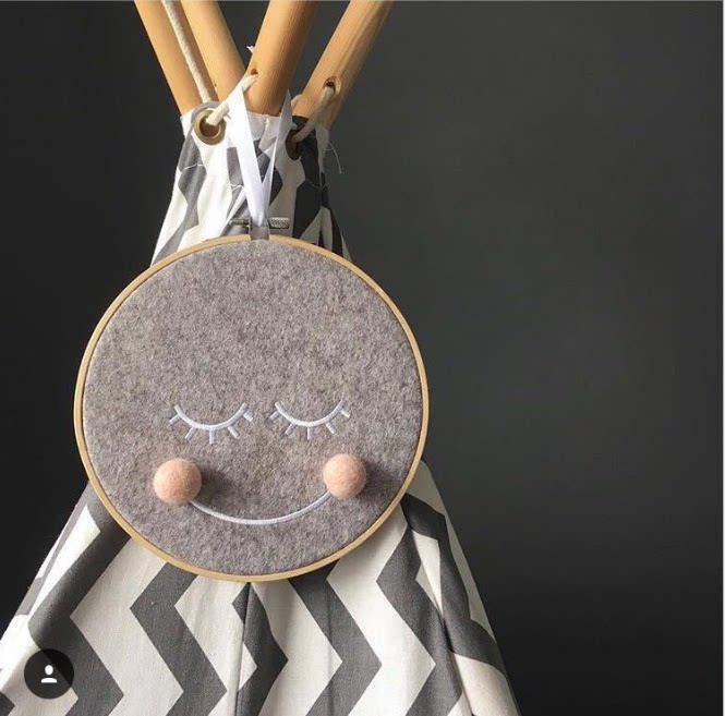 ins Nordic wind felt smiley face tent pendant wall decoration Children's room Clothing Store Props Photo Props