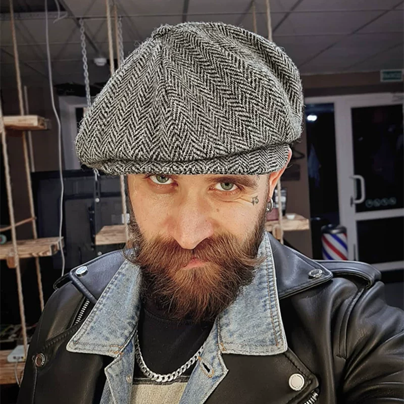 Клеточная шляпа BeRet классическая ретро Newsboy мужская восьмиугольная шляпа