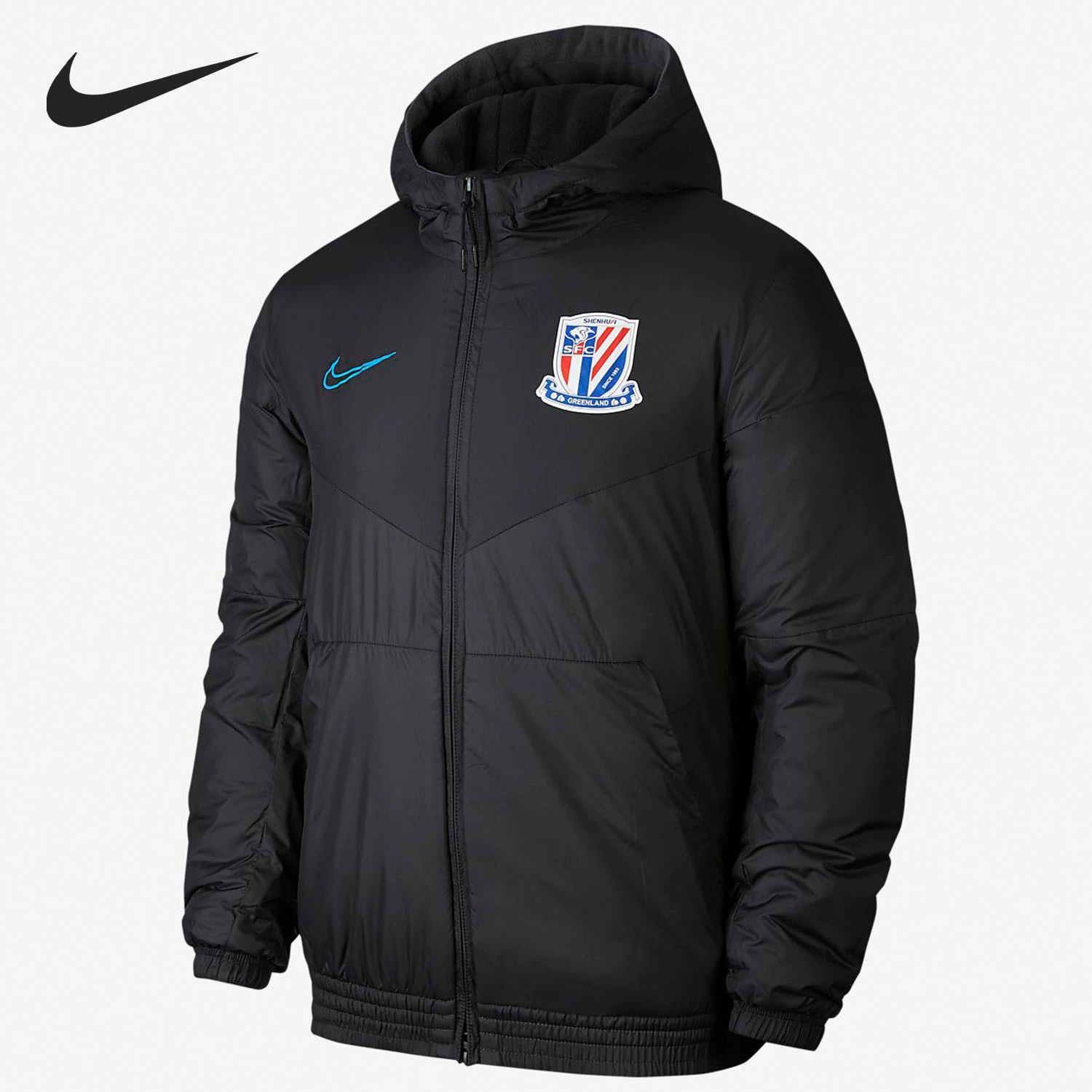 Nike / Nike nam mùa đông Shenhua luyện tập thể thao ấm áp gió cộng với bộ đồ nhung trùm đầu bằng vải nhung CJ4987-060 - Quần áo độn bông thể thao