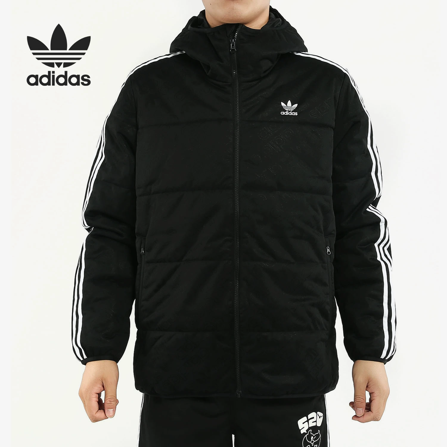 Adidas / Adidas đích thực mùa thu và mùa đông nam mới cao cổ áo trùm đầu áo gió cotton ấm áp ED5830 - Quần áo độn bông thể thao