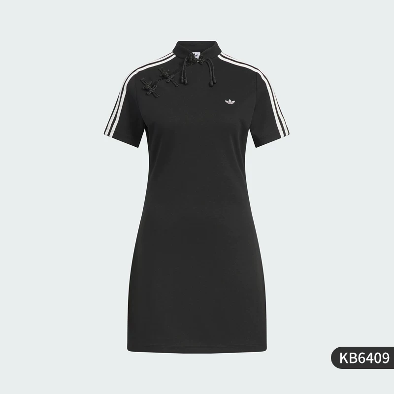Спортивное платье с дышащей тканью Adidas, круглый воротник, короткий рукав