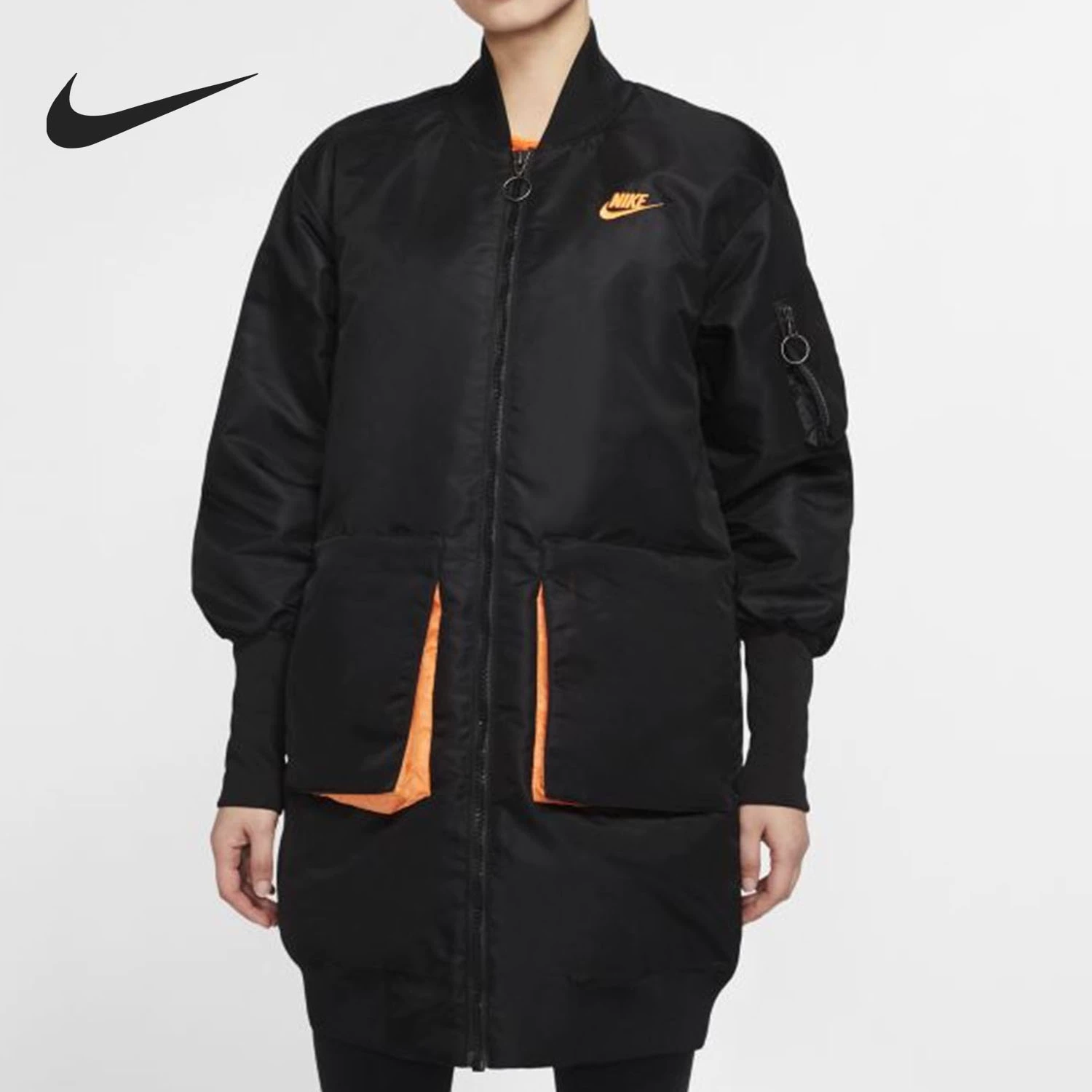 Áo khoác cổ lọ nữ Nike / Nike Authentic 2020 mùa đông thể thao giản dị áo khoác cotton dài giữa CV1630 - Quần áo độn bông thể thao