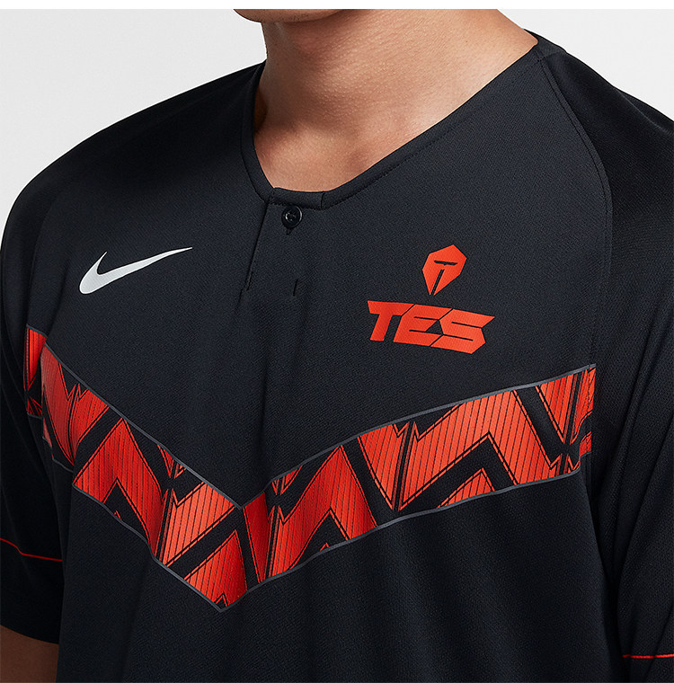 电竞t恤 nike/耐克正品当季新款x lpl战队tes男子比赛运动t恤cv9631