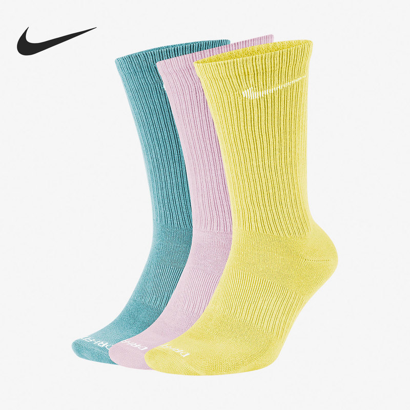 Nike Official Genuine Casual Men's and Women's Fashion Running Training Thermal Socks Three-Pair Pack Dc7537-901