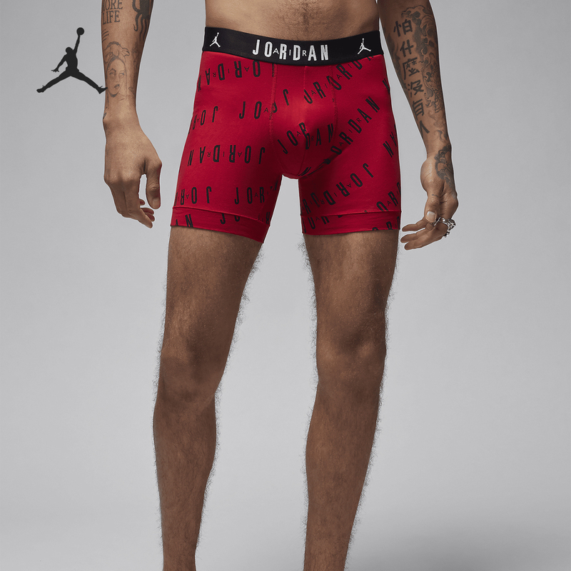 Nike Official Authentic Jordan Men's Sports and Leisure Boxer Briefs Two-Pack Hf7298-687 Nike Official Authentic Jordan Men's Sports and Leisure Boxer Briefs Two-Pack Hf7298-687