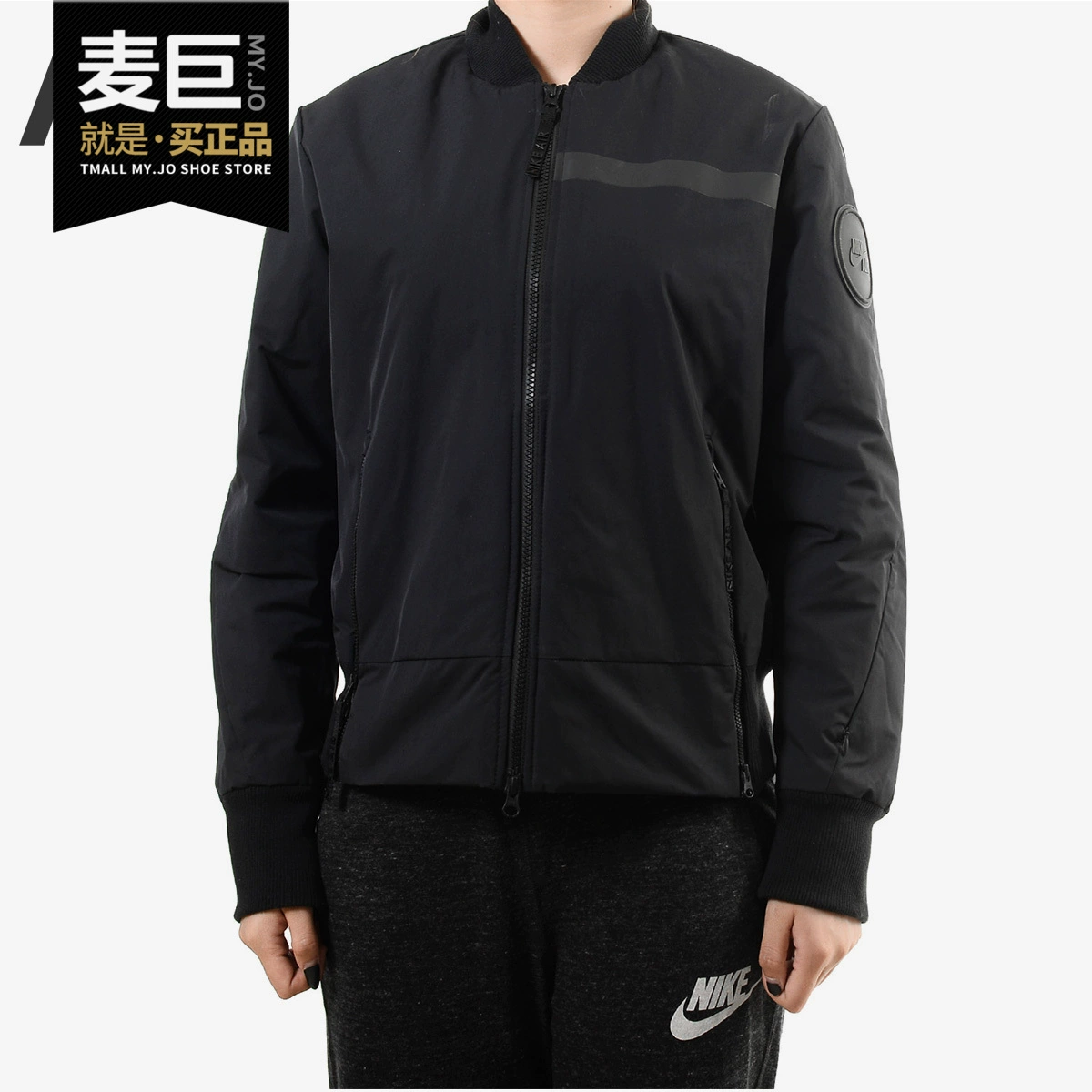 Nike / Nike chính hãng 2019 mới cho nam và nữ áo khoác bomber thể thao thông thường 854754-010 - Áo khoác thể thao / áo khoác