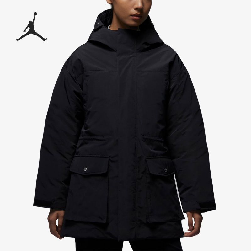 Nike Official Authentic Jordan Women's Windproof and Warm Sports Hooded down Jacket Fb5086-010 Nike Official Authentic Jordan Women's Windproof and Warm Sports Hooded down Jacket Fb5086-010
