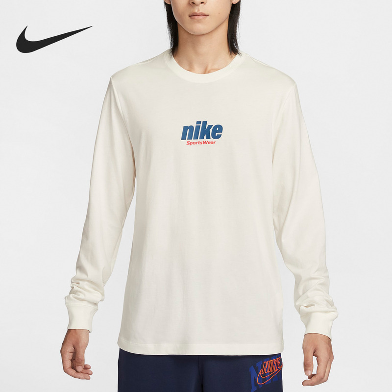 Nike Official Genuine New Men's Knitted Printed Show Your Love Sports Long Sleeve T-Shirt Hq1569-133 Nike Official Genuine New Men's Knitted Printed Show Your Love Sports Long Sleeve T-Shirt Hq1569-133