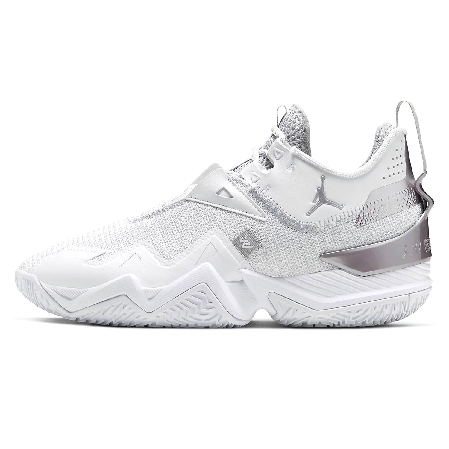 Мужские баскетбольные кроссовки Nike Jordan Westbrook One Take с амортизацией Zoom Air, подходящие для уличного бетона, черно-бело-цементно-серый ярко-красный