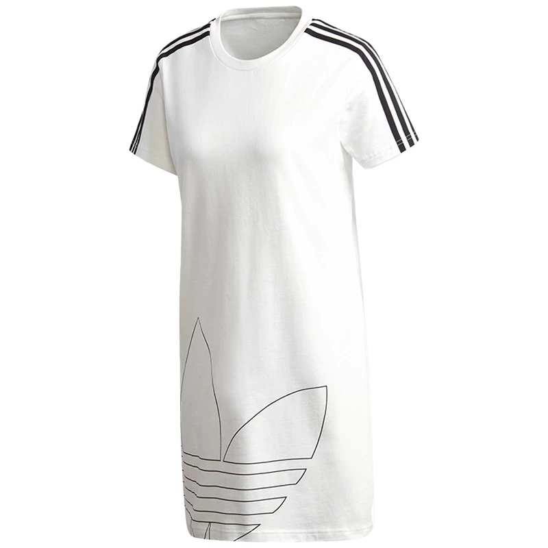Платье спортивное женское круглого выреза с короткими рукавами Adidas Official подлинное клевер GK3772
