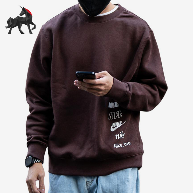 Nike/Nike Genuine Round Neck Pullover Sweatshirt New Men's Brown Fitted Classic Sweatshirt Dx0782-227