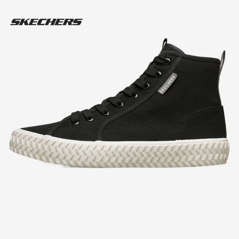 Skechers SKECHERSVLites Canvas Shoes Lovers Women's Small White Shoes Middle Cylinder Lace Casual Shoes