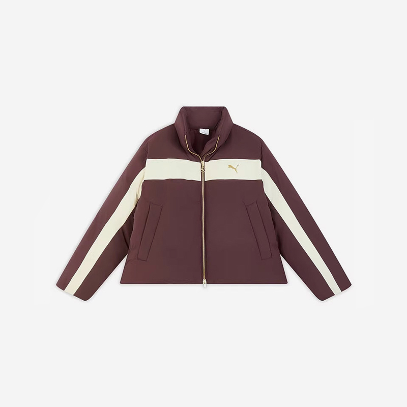 Puma/Puma Genuine New Women's Burgundy Beige Warm Fashionable Classic Color-Blocked down Jacket 634283-96 Puma/Puma Genuine New Women's Burgundy Beige Warm Fashionable Classic Color-Blocked down Jacket 634283-96