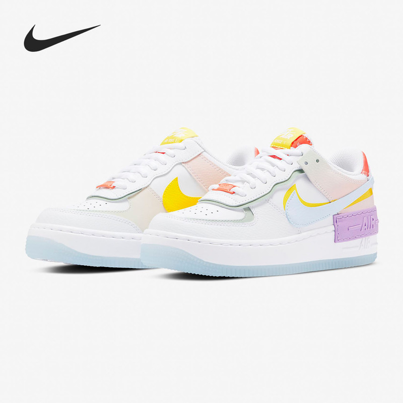 Nike Authentic W Af1 Shadow Women's Macaron Colorful Pink and Purple Patchwork Sneakers Cw2630
