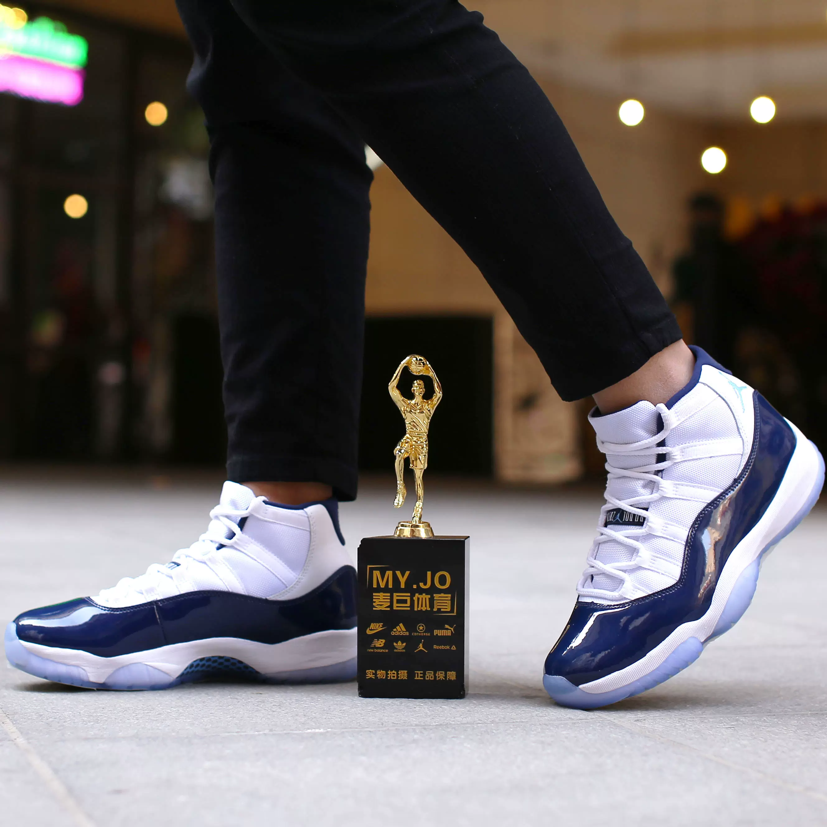 Nike/耐克 Genuine men's current season AIR JORDAN AJ11 Devil White Basketball Shoes 378037