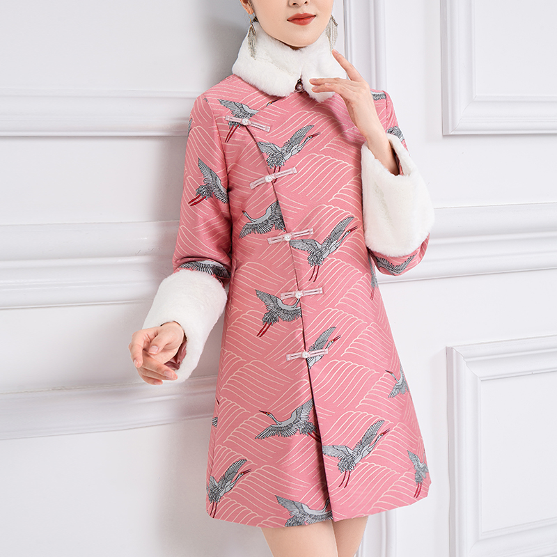 High End Qipao Autumn Clothing 2020 New Winter Young Everyday Country Wind Girl Clip Cotton Warm Tang Dress Jacket Cotton Clothing