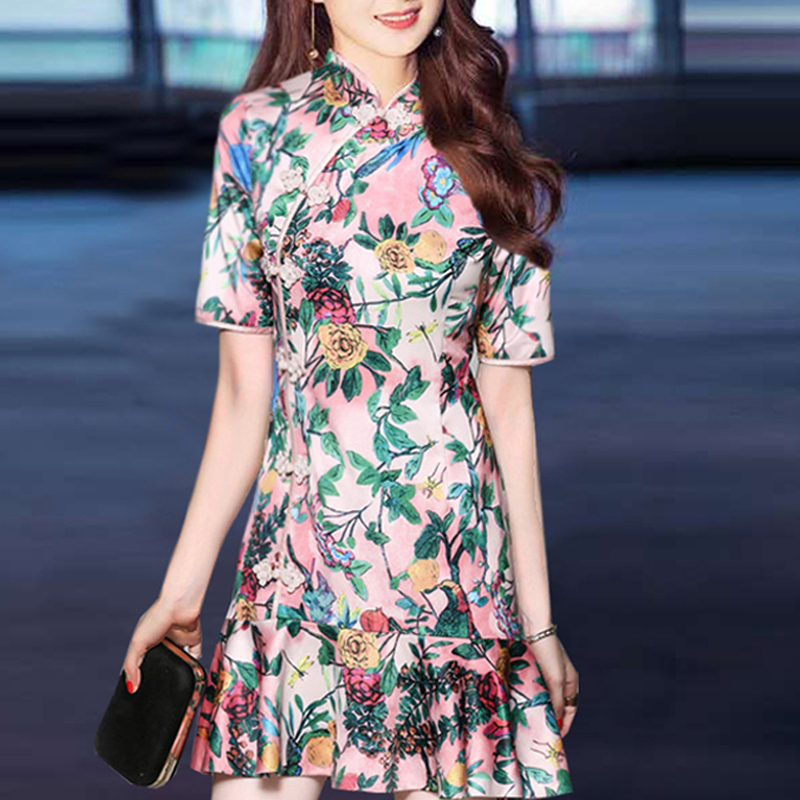The old Shanghai qipao new girl young fish tail small child new daily display slim evening dress foreign dress