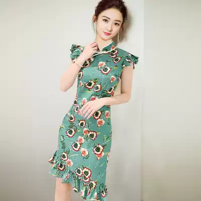 New cheongsam dress improved version of the 2021 new Chinese style young girl bone erosion elegant and sexy
