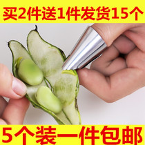 Iron nail stainless steel finger sleeve vegetable does not hurt hand picker armour armor sleeve peeling shell peeling melon fruit Bean Open Orange device