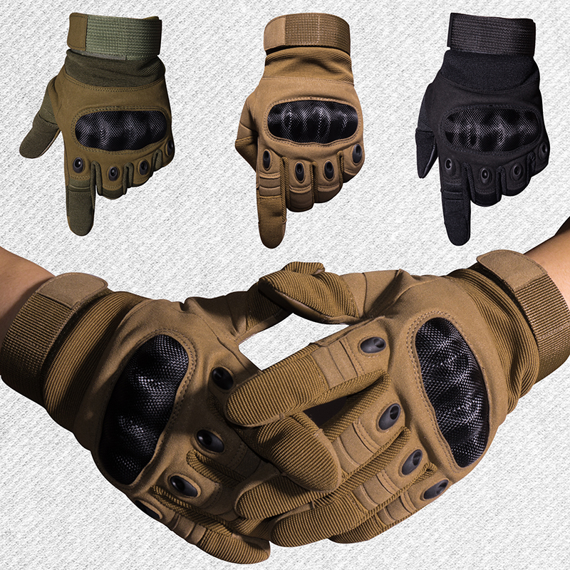Military fan tactical gloves Special Forces Fighting Full Finger Combat Gloves Outdoor Mountaineering Cycling Carbon Fiber Protective Gloves