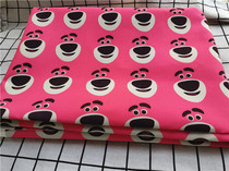 Cartoon fabric fine canvas printed handmade diy fabric sofa cover fabric bag Dormitory Table Bub Bear Strawberry