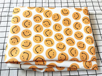Cartoon Fabric Fine Canvas Printed Handmade Diy Fabric Sofa Cover Fabric Bag Dorm Room Table Cloth Smiley Face