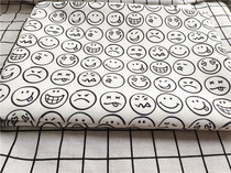 Cartoon Fabric Fine Canvas Printed Handmade Diy Fabric Sofa Cover Fabric Bag Dorm Room Table Cloth Smiley Face Cry Face