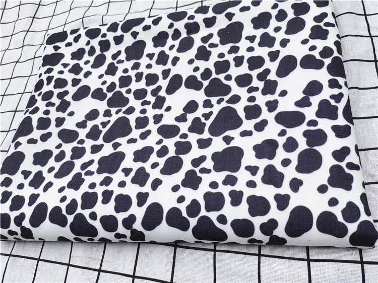 Cow Tattooed Fabric Fine Canvas Cartoon Printed Handmade Diy Fabric Bag Dormitory Table Cloth Tableclob Background Cloth