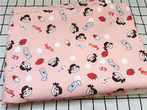 Cartoon Fabric Fine Canvas Printed Handmade Diy Fabric Sofa Cover Fabric Bag Dorm Room Table Cloth Strawberry Ice Cream